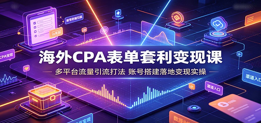 海外CPA表单套利变现课：多平台流量引流打法，账号搭建落地变现实操-悟思笔记，一个低调的学习营。