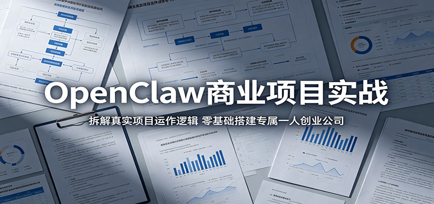 OpenClaw商业项目实战：拆解真实项目运作逻辑，零基础搭建专属一人创业公司-悟思笔记，一个低调的学习营。