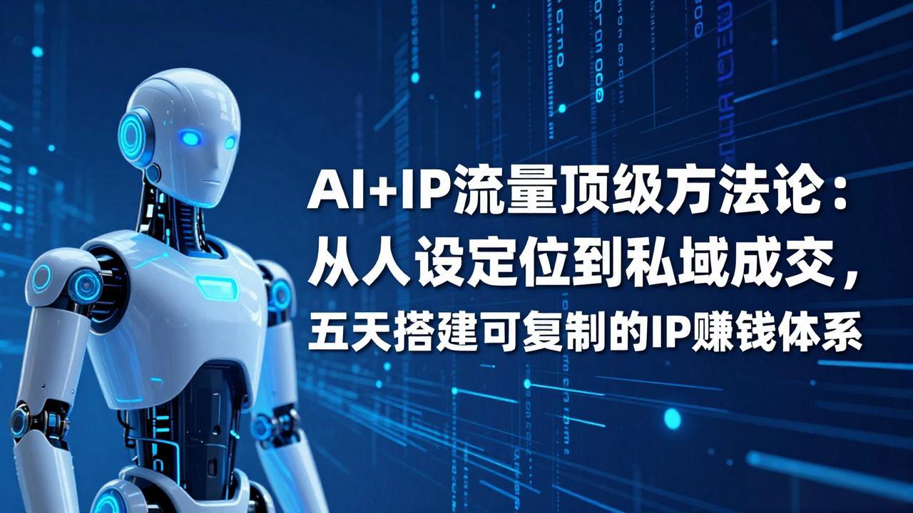 AI+IP顶级方法论：从人设定位到私域成交，五天搭建可复制的IP赚钱体系-悟思笔记，一个低调的学习营。