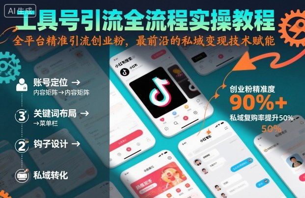 工具号引流全流程保姆级实操教程，全平台精准引流创业粉，最前沿的私域变现技术赋能-悟思笔记，一个低调的学习营。
