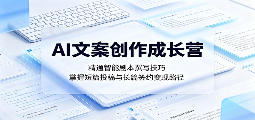 AI文案创作成长营：精通智能剧本撰写技巧，掌握短篇投稿与长篇签约变现路径-悟思笔记，一个低调的学习营。
