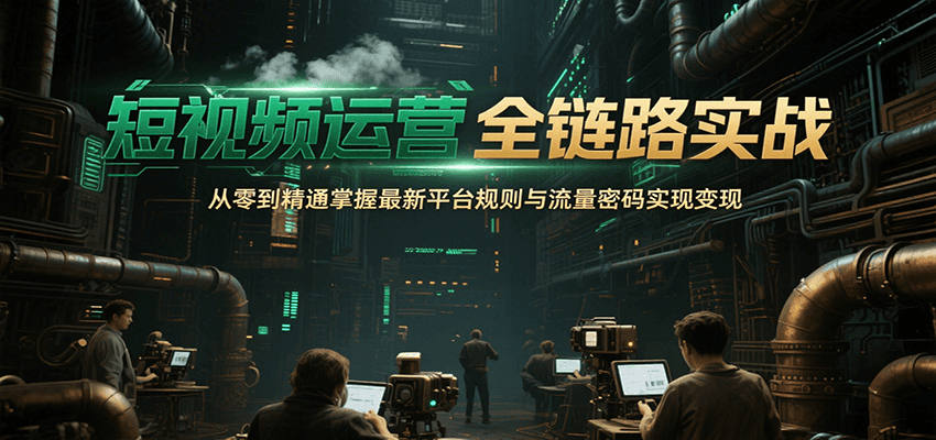 短视频运营全链路实战，从零到精通掌握最新平台规则与流量密码实现变现-悟思笔记，一个低调的学习营。
