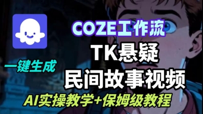 Coze扣子工作流一键生成TK悬疑民间故事视频，AI实操教学+保姆级教程-悟思笔记，一个低调的学习营。