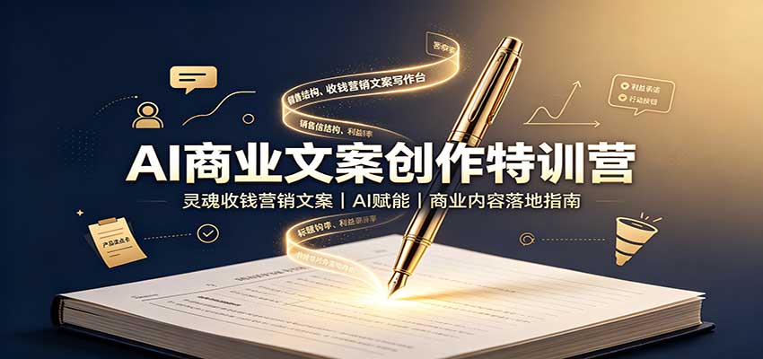 AI商业文案创作特训营：灵魂收钱营销文案，AI赋能，商业内容落地指南-悟思笔记，一个低调的学习营。