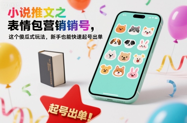 小说推文之表情包营销号，这个傻瓜式玩法，新手也能快速起号出单-悟思笔记，一个低调的学习营。