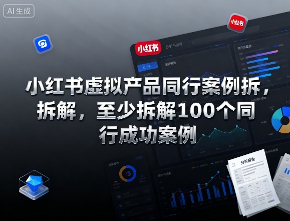 小红书虚拟产品同行案例拆解，至少拆解100个同行成功案例-悟思笔记，一个低调的学习营。