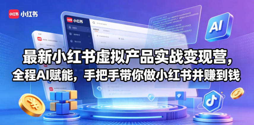 最新小红书虚拟产品实战变现营，全程AI赋能，手把手带你做小红书并赚到钱-悟思笔记，一个低调的学习营。