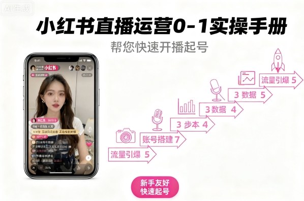 小红书直播运营0-1实操手册，帮您快速开播起号-悟思笔记，一个低调的学习营。