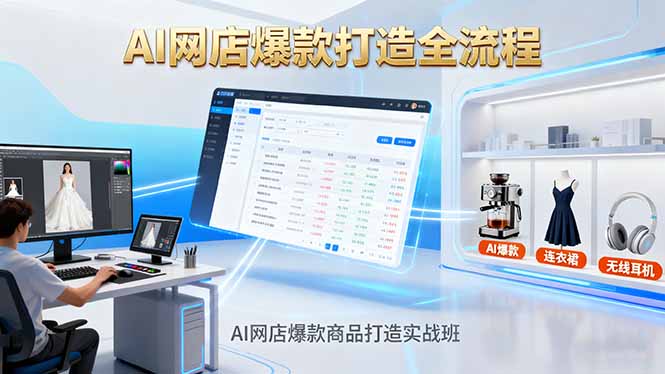 AI网店爆款商品打造实战班：AI技术实现商品图智能处理，快速搭建AI网店-悟思笔记，一个低调的学习营。