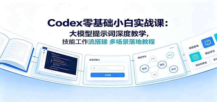 Codex零基础小白实战课：大模型提示词深度教学，技能工作流搭建多场景落地教程-悟思笔记，一个低调的学习营。