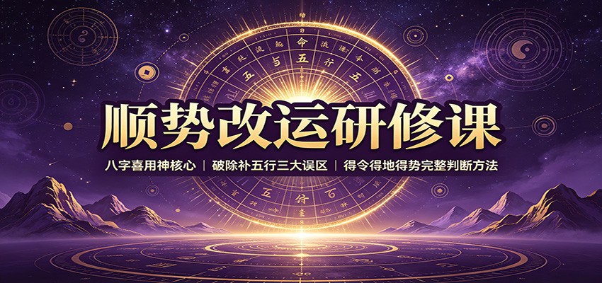 顺势改运研修课：八字喜用神核心，破除补五行三大误区，得令得地得势完整判断方法-悟思笔记，一个低调的学习营。