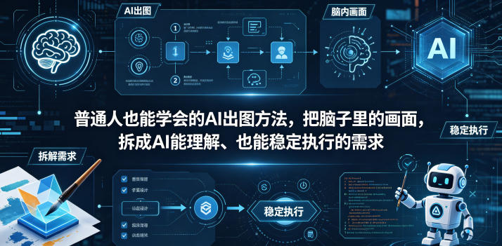 普通⼈也能学会的AI出图⽅法，把脑子里的画面，拆成AI能理解、也能稳定执行的需求【文档】-悟思笔记，一个低调的学习营。