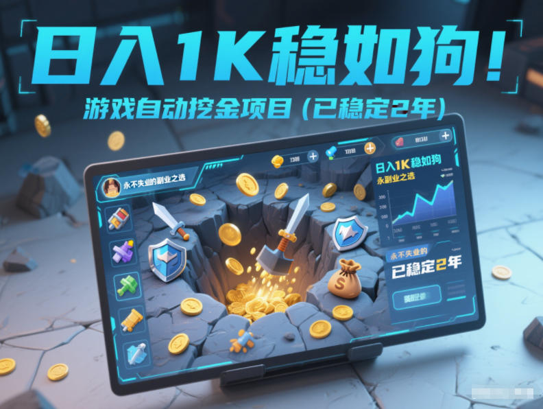 日入1K稳如狗！游戏自动挖金项目(已稳定2年)，永不失业的副业之选【揭秘】-悟思笔记，一个低调的学习营。