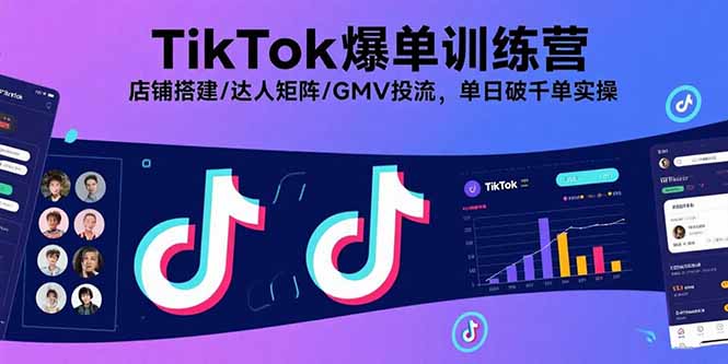 TikTok爆单训练营，店铺搭建/达人矩阵/GMV投流，单日破千单实操-悟思笔记，一个低调的学习营。