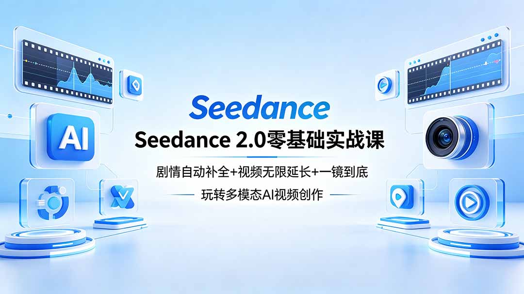 Seedance 2.0零基础实战课：剧情自动补全+视频无限延长+一镜到底：玩转多模态AI视频创作-悟思笔记，一个低调的学习营。