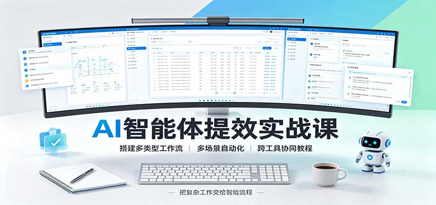 AI智能体提效实战课：搭建多类型工作流，多场景自动化，跨工具协同教程-悟思笔记，一个低调的学习营。