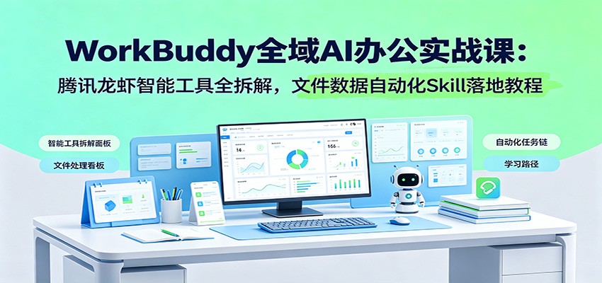WorkBuddy全域AI办公实战课：腾讯龙虾智能工具全拆解，文件数据自动化Skill落地教程-悟思笔记，一个低调的学习营。