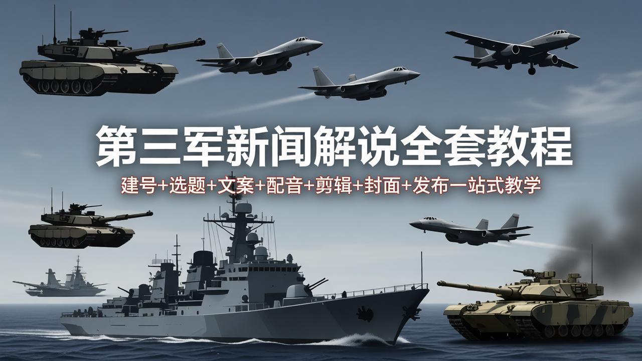 第三军迷新闻解说全套教程：建号+选题+文案+配音+剪辑+封面+发布一站式教学-悟思笔记，一个低调的学习营。