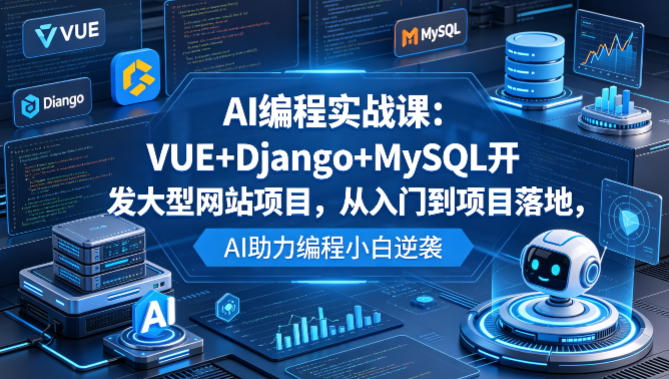 AI编程实战课：VUE+Django+MySQL开发大型网站项目，从入门到项目落地，AI助力编程小白逆袭-悟思笔记，一个低调的学习营。