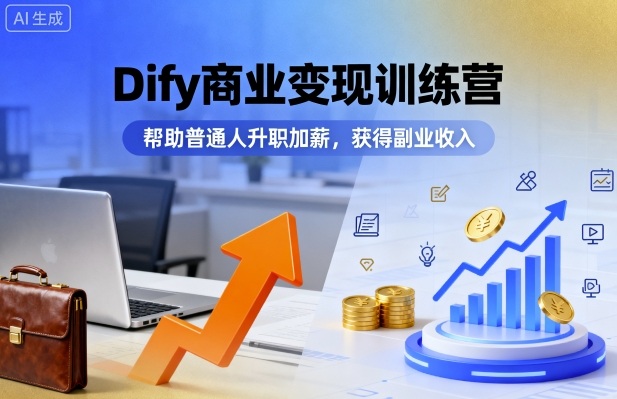 Dify商业变现训练营，帮助普通人升职加薪，获得副业收入-悟思笔记，一个低调的学习营。