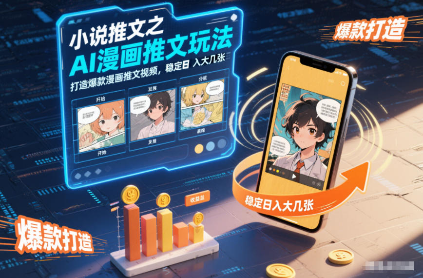小说推文之AI漫画推文玩法，打造爆款漫画推文视频，稳定日入大几张-悟思笔记，一个低调的学习营。