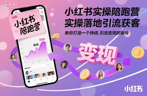 小红书实操陪跑营，实操落地引流获客，教你打造一个持续引流变现的账号-悟思笔记，一个低调的学习营。