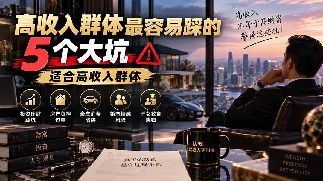 付费文章：高收入群体最容易踩的5个大坑，适合高收入群体-悟思笔记，一个低调的学习营。