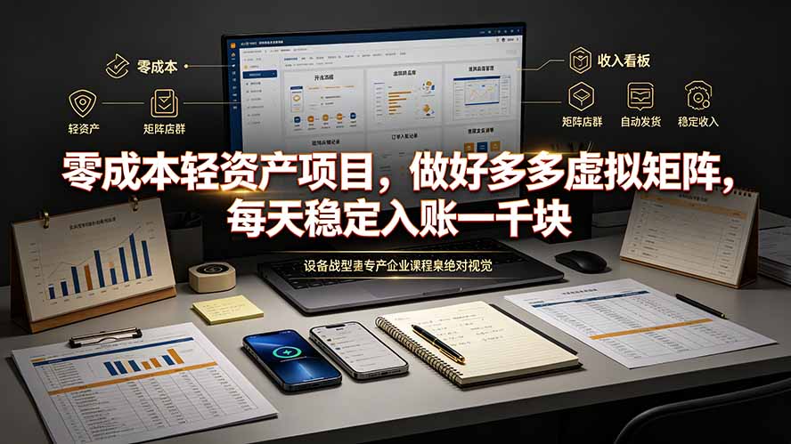 零成本轻资产项目，做好多多虚拟矩阵，每天稳定入账一千块-悟思笔记，一个低调的学习营。