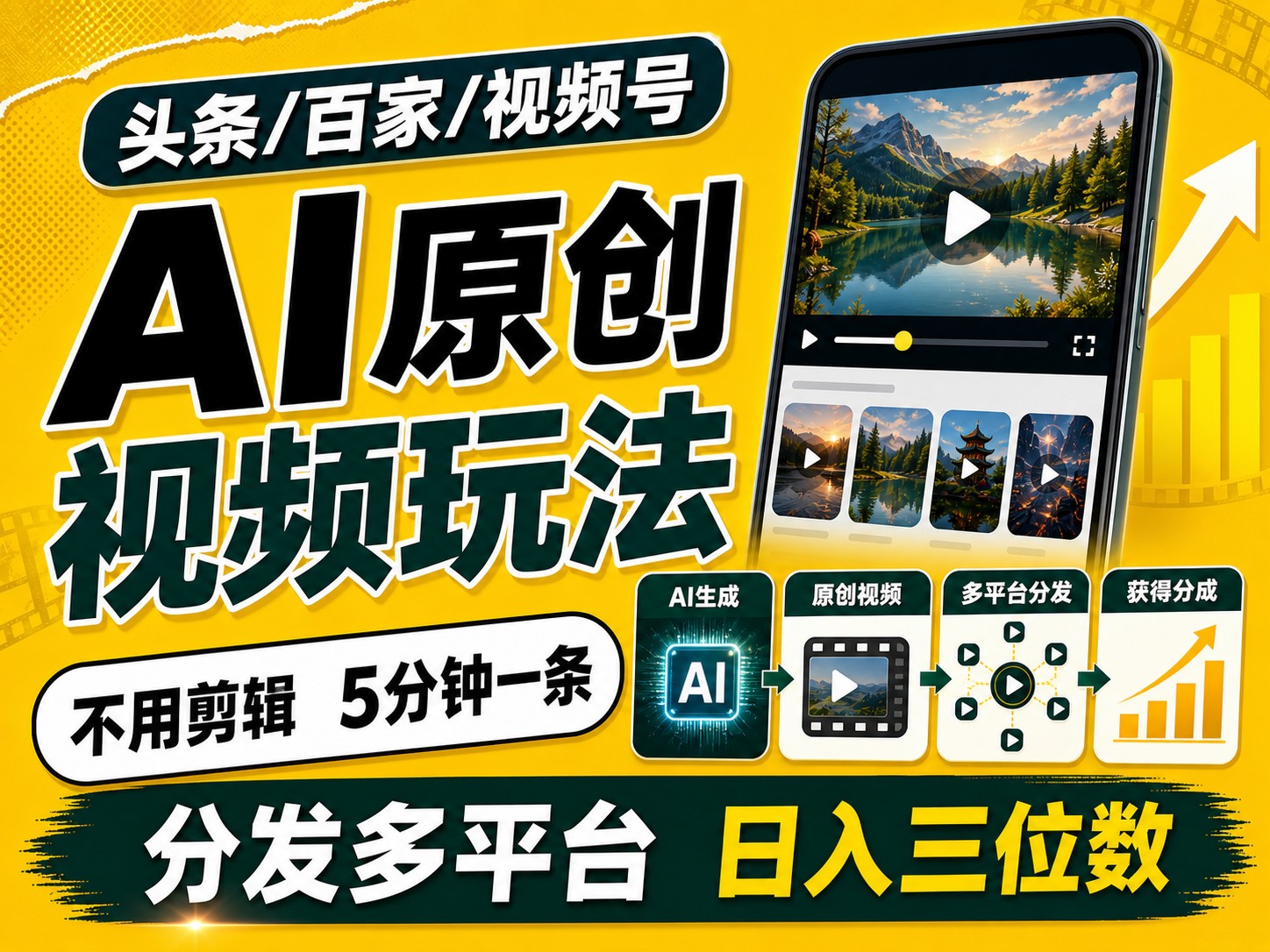 2026头条百家号升级玩法 5分钟一条原创视频 发多平台赚收-悟思笔记，一个低调的学习营。