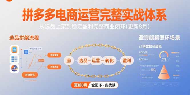 拼多多电商运营完整实战体系，从选品上架到稳定盈利完整商业闭环(更新8月-悟思笔记，一个低调的学习营。