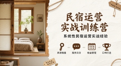 民宿运营实战训练营，系统性民宿运营实战经验-悟思笔记，一个低调的学习营。