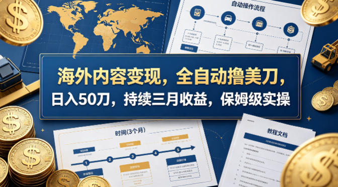 海外内容变现，全自动撸美刀，日入50刀，持续三月收益，保姆级实操【揭秘】-悟思笔记，一个低调的学习营。