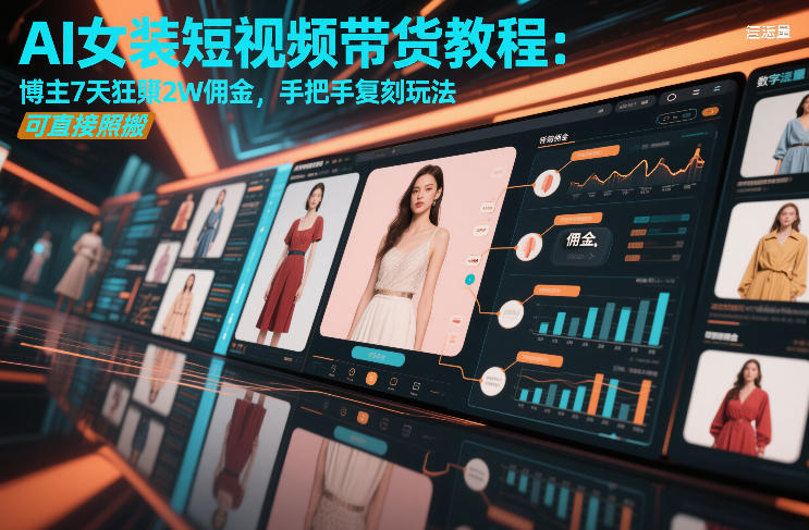 AI女装短视频带货教程：博主7天狂賺2W佣金，手把手复刻玩法，可直接照搬-悟思笔记，一个低调的学习营。
