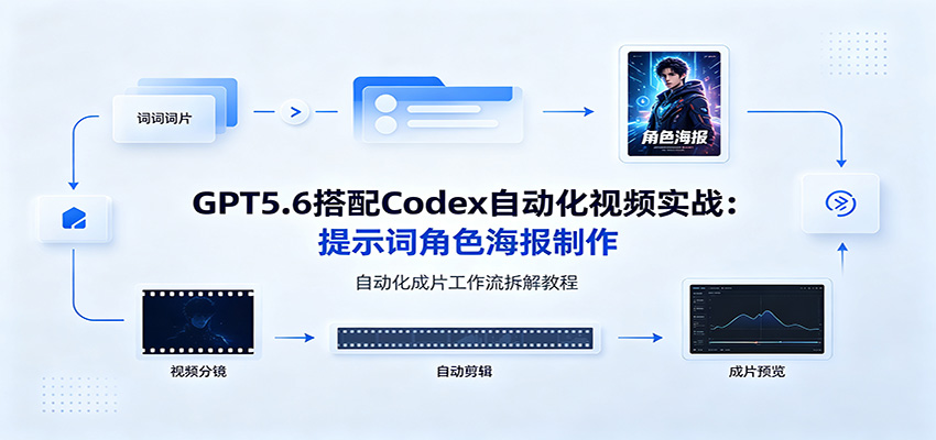 GPT5.6搭配Codex自动化视频实战：提示词角色海报制作，自动化成片工作流拆解教程-悟思笔记，一个低调的学习营。