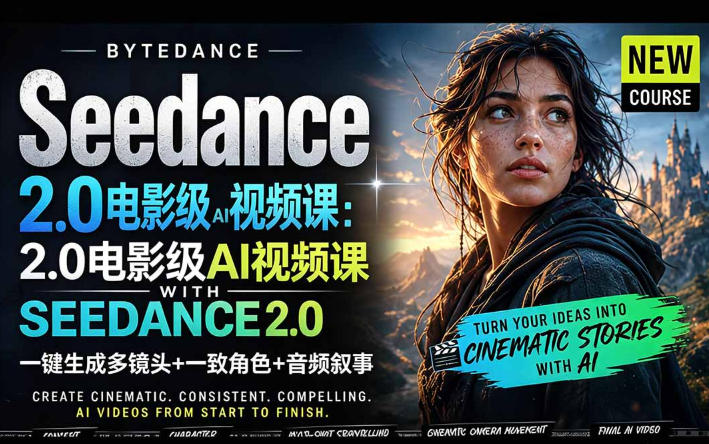 字节跳动的Seedance 2.0 AI电影视频生成制作教程，一键生成多镜头+一致角色+音频叙事-中英字幕-悟思笔记，一个低调的学习营。