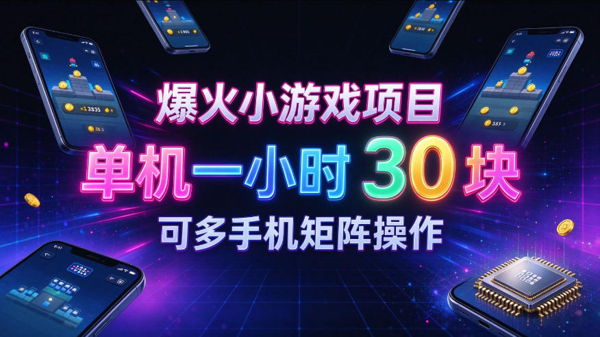 爆火小游戏撸金项目，实测单机一小时30+，可多手机矩阵操作，新手看完一遍就能上手【揭秘】-悟思笔记，一个低调的学习营。
