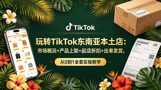 玩转TikTok东南亚本土店：市场概况+产品上架+起店折扣+出单发货，从0到1全套实操教学-悟思笔记，一个低调的学习营。