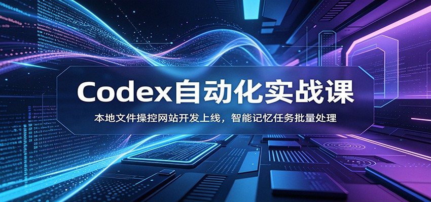 Codex自动化实战课：本地文件操控网站开发上线，智能记忆任务批量处理-悟思笔记，一个低调的学习营。