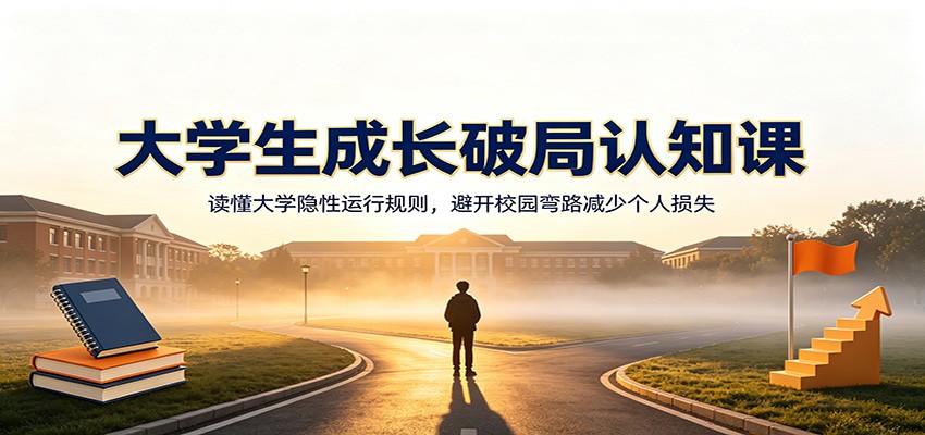 大学生成长破局认知课：读懂大学隐性运行规则，避开校园弯路减少个人损失-悟思笔记，一个低调的学习营。