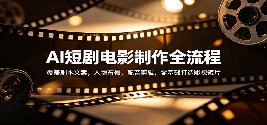 AI短剧电影制作全流程：覆盖剧本文案，人物布景，配音剪辑，零基础打造影视短片-悟思笔记，一个低调的学习营。