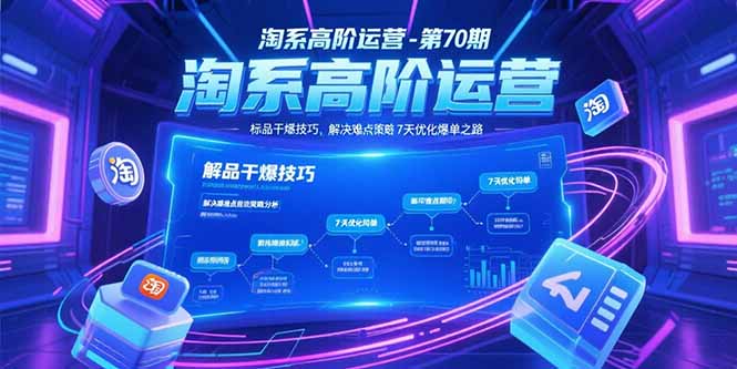 淘系高阶运营-第70期，标品干爆技巧，解决难点策略，大佬操盘方法-悟思笔记，一个低调的学习营。