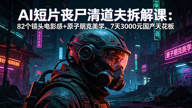 AI短片《丧尸清道夫》拆解课：82个镜头电影感+原子朋克美学，7天3000元国产天花板-悟思笔记，一个低调的学习营。