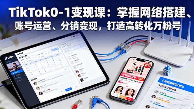 TikTok0-1变现课：掌握网络搭建、账号运营、分销变现，打造高转化万粉号-悟思笔记，一个低调的学习营。