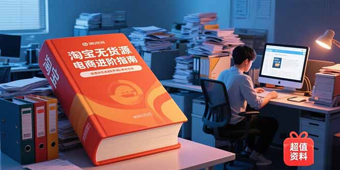 淘宝无货源电商进阶指南，包含新人课、进阶课，配套资料，蓝海选品等-悟思笔记，一个低调的学习营。