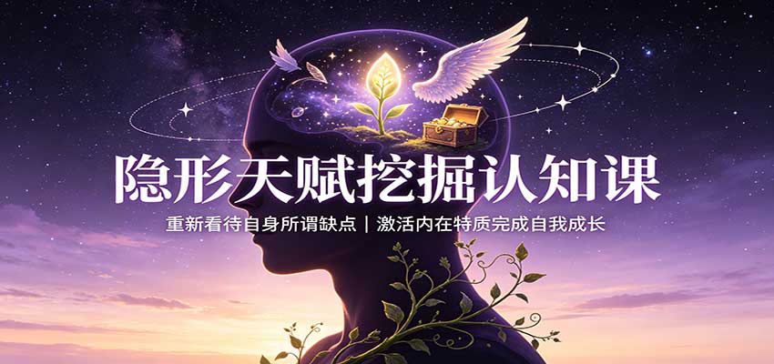 隐形天赋挖掘认知课：重新看待自身所谓缺点，激活内在特质完成自我成长-悟思笔记，一个低调的学习营。