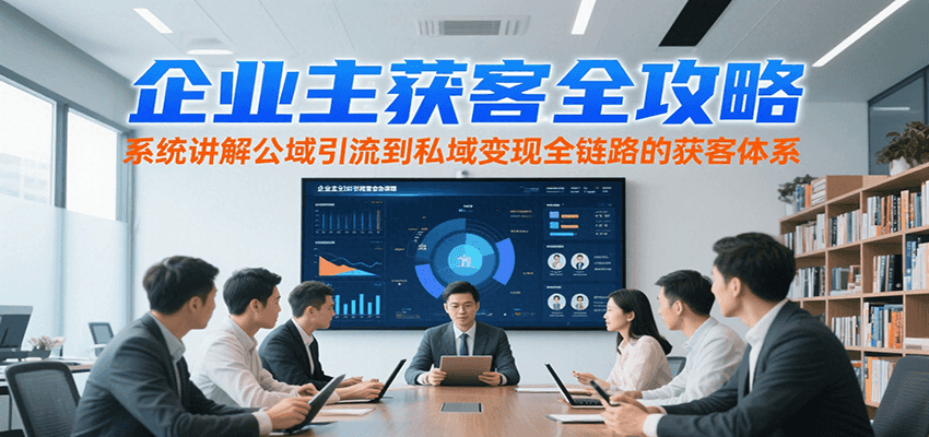 企业主获客全攻略，系统讲解公域引流到私域变现全链路的获客体系-悟思笔记，一个低调的学习营。