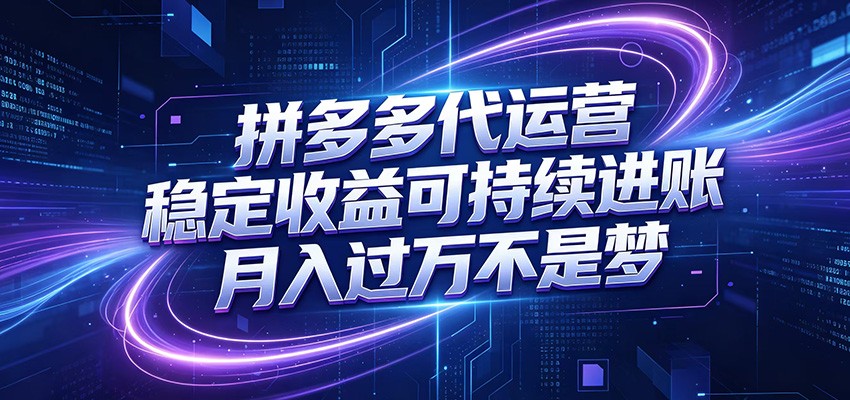 拼多多代运营，小白也能轻松月入过万，真实运营数据可查，全托管代运营-悟思笔记，一个低调的学习营。