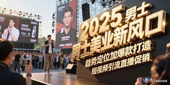 2025男士美业新风口，趋势定位加爆款打造，短视频引流直播促销-悟思笔记，一个低调的学习营。