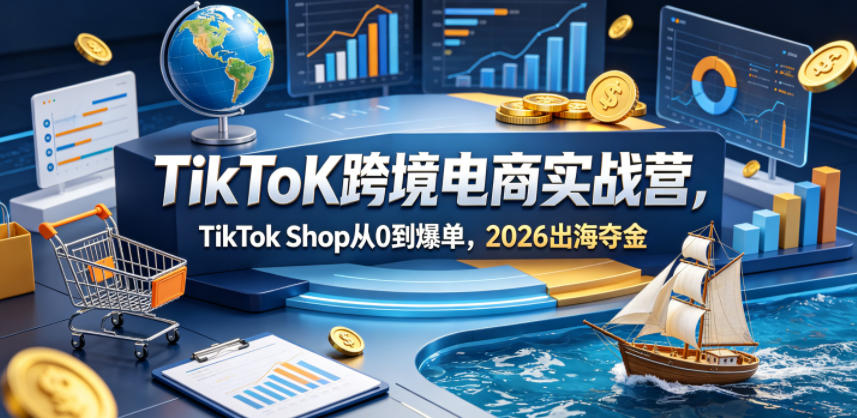 TikToK跨境电商实战营，TikTok Shop从0到爆单，2026出海夺金-悟思笔记，一个低调的学习营。