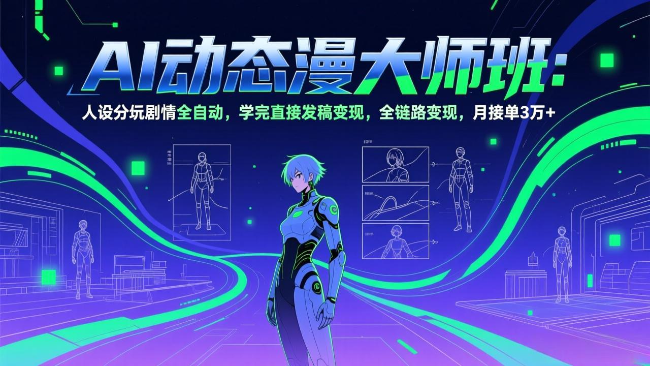 AI动态漫剧大师班：人设分镜剧情全自动，学完直接发稿变现，全链路变现，月接单3万+-悟思笔记，一个低调的学习营。